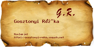 Gosztonyi Réka névjegykártya