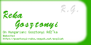 reka gosztonyi business card
